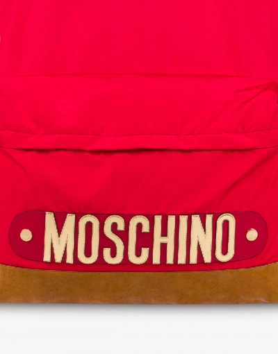 Shop Moschino Macro Backpack Sporty Lettering In Red