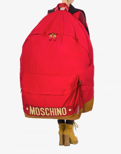 Shop Moschino Macro Backpack Sporty Lettering In Red