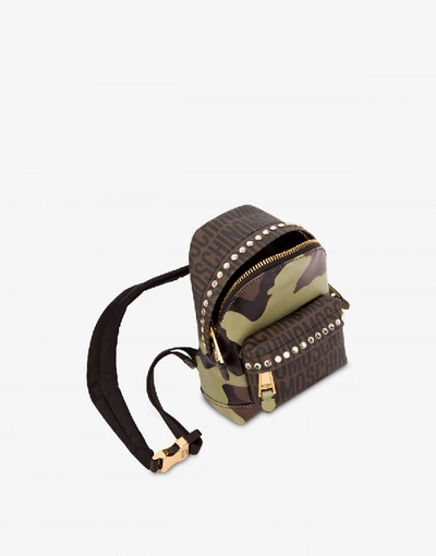 Shop Moschino Backpack Vest Lost & Found In Tan