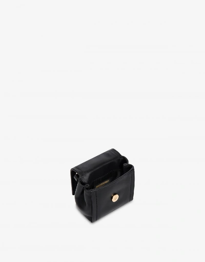 Shop Moschino Micro Calfskin Bag M In Black