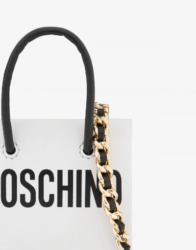 Shop Moschino Micro Shopper With Chain In White