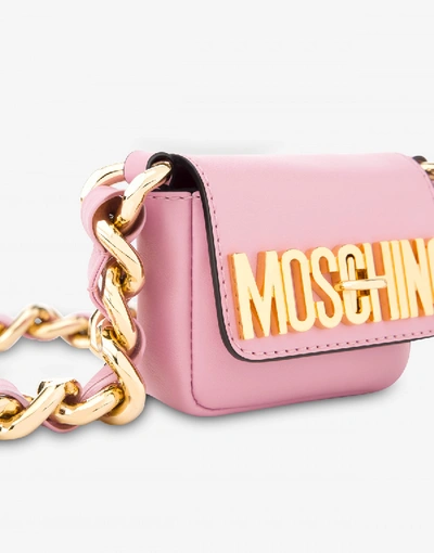 Shop Moschino Mini Shoulder Bag With Logo In Pink