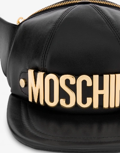 Shop Moschino Calfskin Waist Bag Hat In Pink