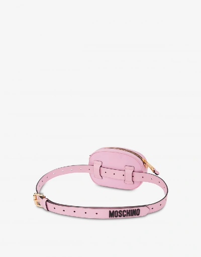 Shop Moschino Nylon Belt Bag Micro Teddy Bear In Pink