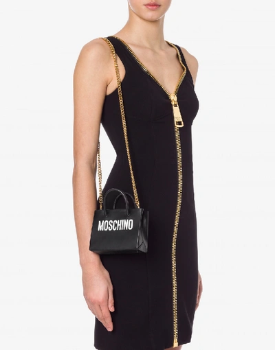 Shop Moschino Mini Shopper With Belt And Chain In Black