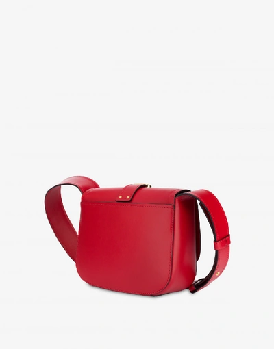 Shop Moschino Shoulder Bag  Belt In Red