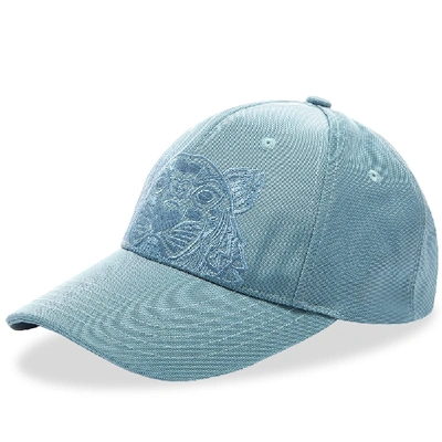 Shop Kenzo Embroidered Tiger Cap In Blue