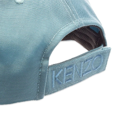 Shop Kenzo Embroidered Tiger Cap In Blue
