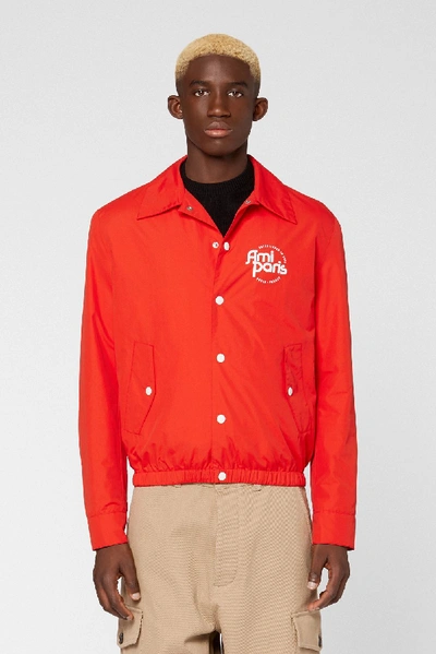 Shop Ami Alexandre Mattiussi Ami Paris Coach Jacket In Red