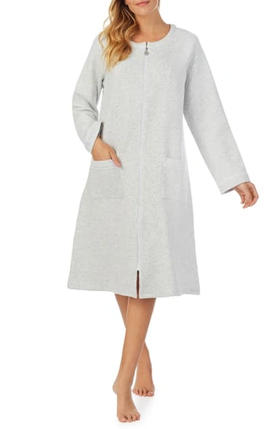 Shop Eileen West Diamond Quilt Zip Robe In Grey Heather