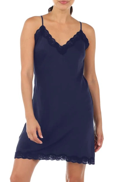 Shop Papinelle Pure Silk Chemise In Navy