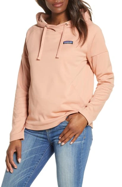 Shop Patagonia Quiet Ride Recycled Polyester Hoodie In Scotch Pink
