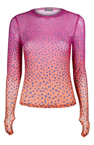 Shop Afrm Janessa Print Top In Pink Ombre Leopard