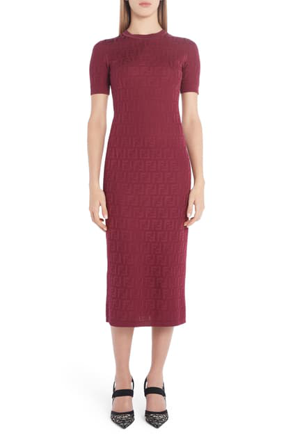 fendi logo sweater dress