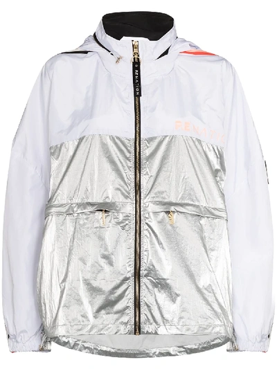 Shop P.e Nation Side Runner Two-tone Hooded Jacket In Grey