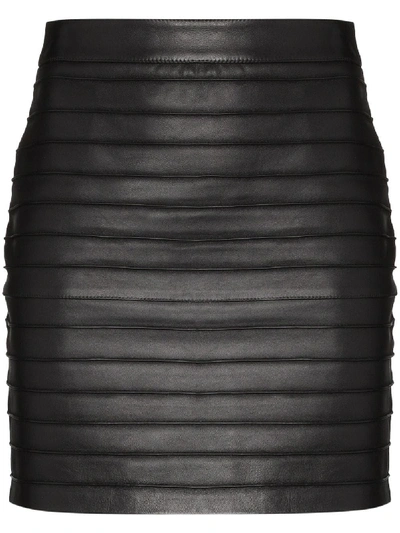 Shop Alessandra Rich High-waist Layered-look Mini Skirt In Black