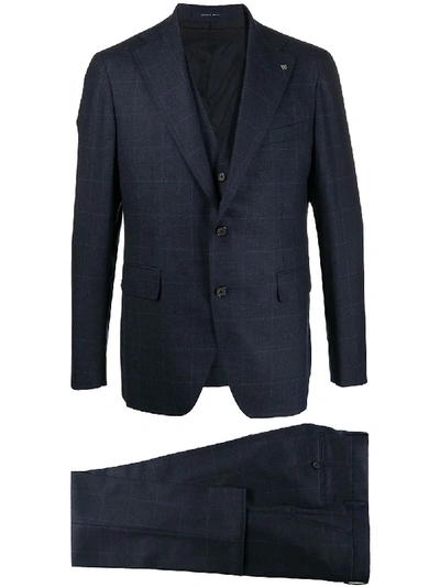 Shop Tagliatore Two-piece Wool Suit In Blue