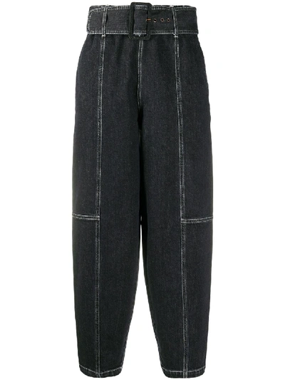 Shop See By Chloé Tapered Cropped Jeans In Black