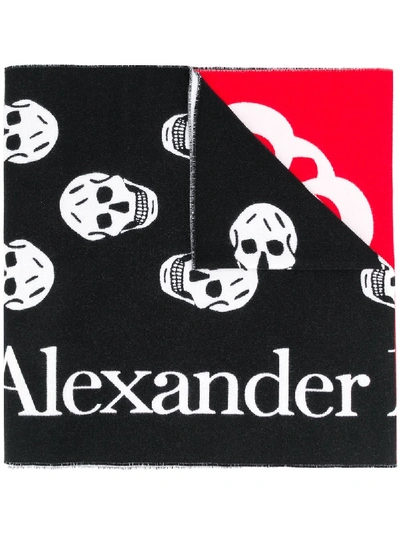Shop Alexander Mcqueen Patchwork Logo-jacquard Scarf In White
