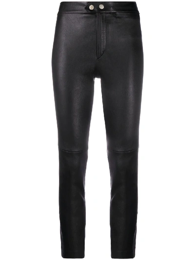 Shop Isabel Marant High-waisted Slim-fit Trousers In Black