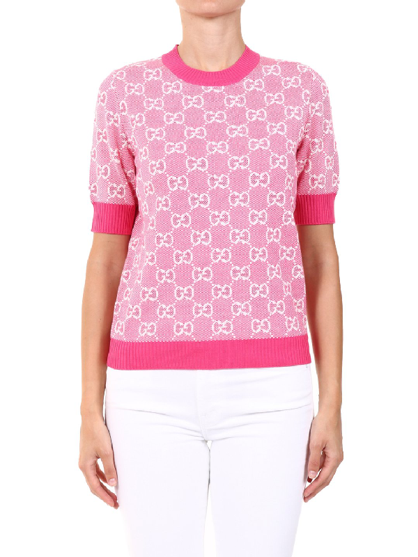 Gucci Gg Motif Knitted Short In Pink | ModeSens