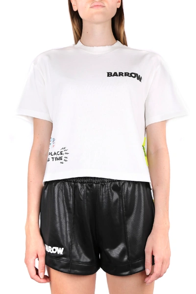 Shop Barrow White Cotton T-shirt With Logo