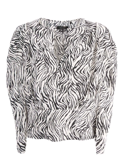 Shop Isabel Marant Printed Gathered-sleeves Blouse In Fantasia