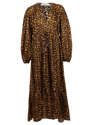 Shop Zimmermann Amelie Draw Long Dress In Leo Leopard