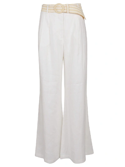 Shop Zimmermann Amelie Slouch Pants In Ivo Ivory