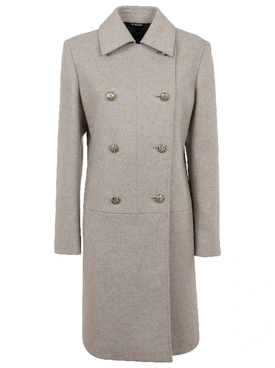 Shop Givenchy Fitted Coat In Stone Grey