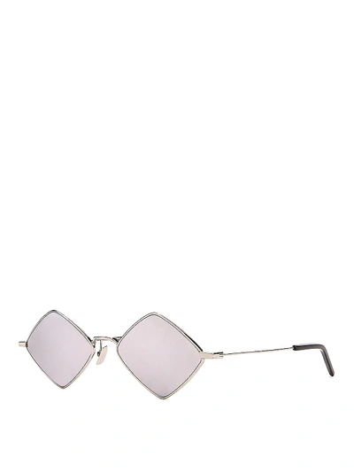 Shop Saint Laurent Lisa Sunglasses In Silver