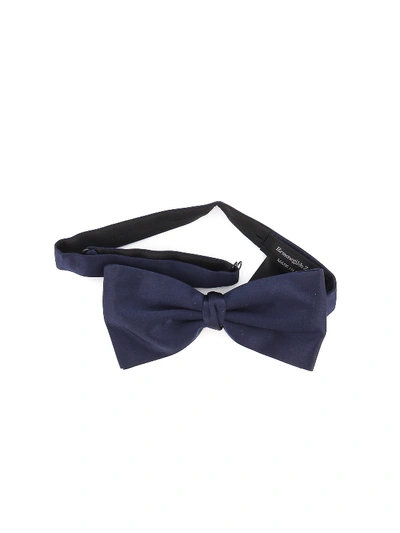 Shop Ermenegildo Zegna Satin Bow Tie In Blue