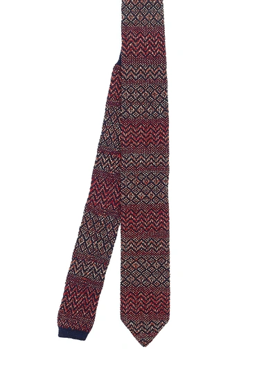 Shop Missoni Rhombus And Chevron Patterned Tie In Multicolour