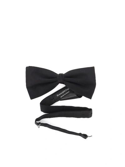 Shop Ermenegildo Zegna Satin Bow Tie In Black