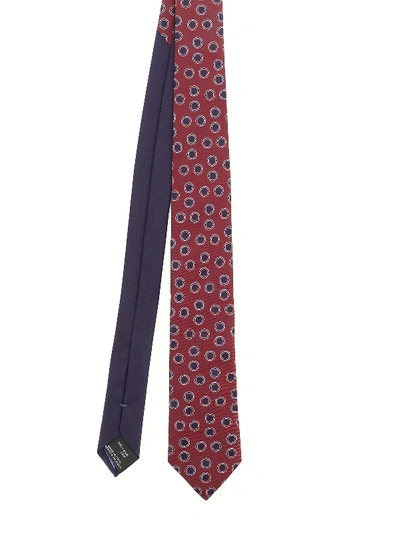 Shop Missoni Hoops Patterned Tie In Burgundy