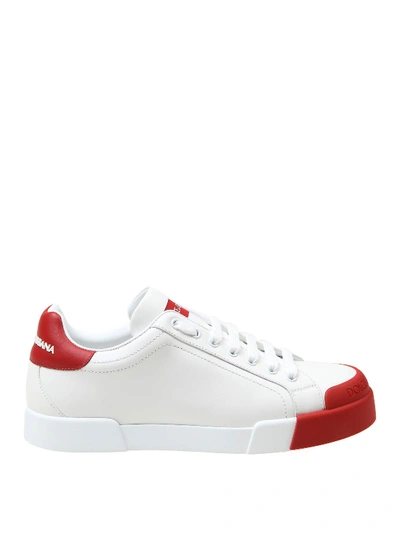 Shop Dolce & Gabbana Portofino Two-tone Sneakers In Red