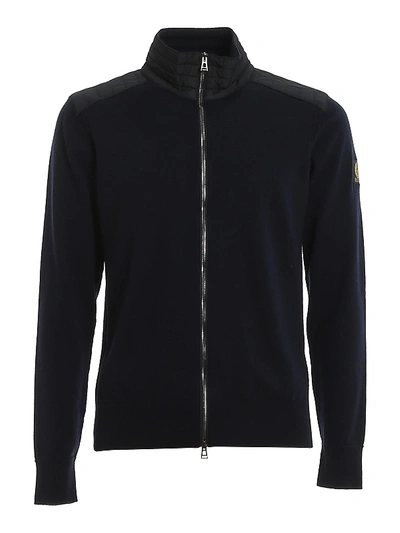 Shop Belstaff Wool Zipped Sweater In Dark Blue