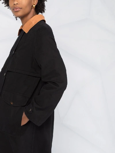 Shop Forte Forte Contrast-collar Coat In Black