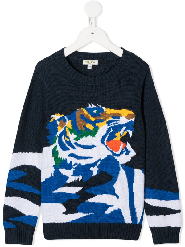 black kenzo jumper blue tiger