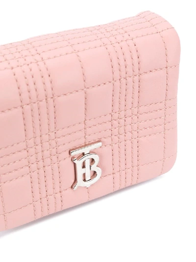 Shop Burberry Mini Tb Monogram Crossbody Bag In Pink