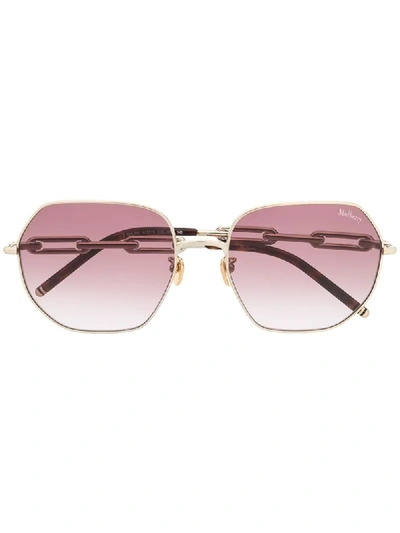 Shop Mulberry Vicky Sunglasses In Gold