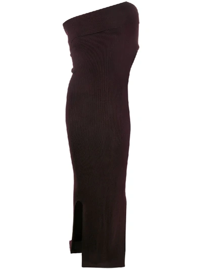 Shop Rick Owens Side-slit Maxi Skirt In Brown