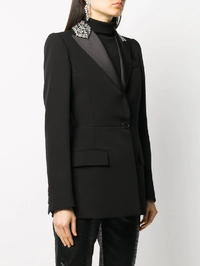 Shop Givenchy Embroidered Blazer In Black