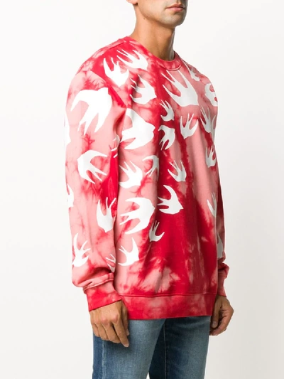 Shop Mcq By Alexander Mcqueen Long Sleeve Tie-dye Sweater In Red