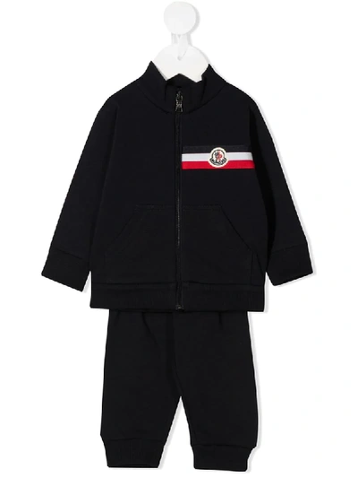 Shop Moncler Logo Two-piece Tracksuit Set In Blue