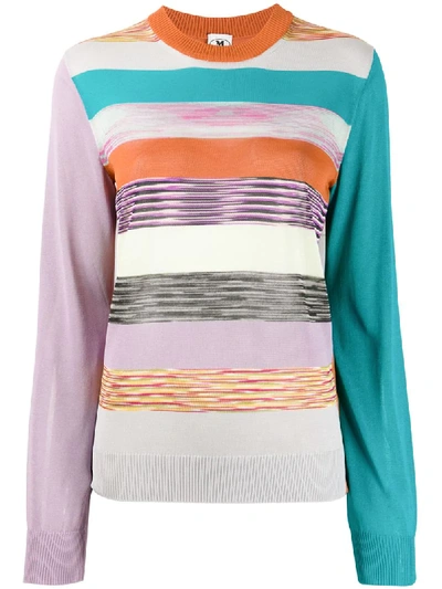 Shop M Missoni Striped Jumper In Orange