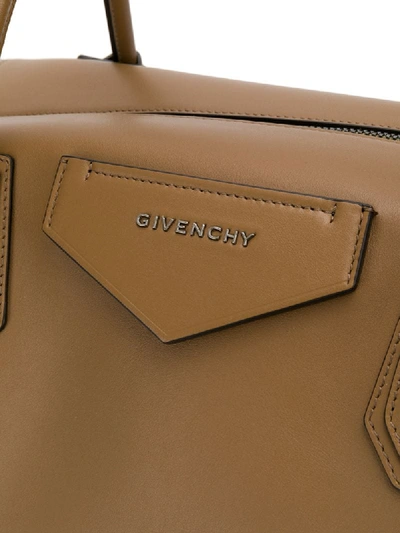 Shop Givenchy Antigona Logo Tote Bag In Brown