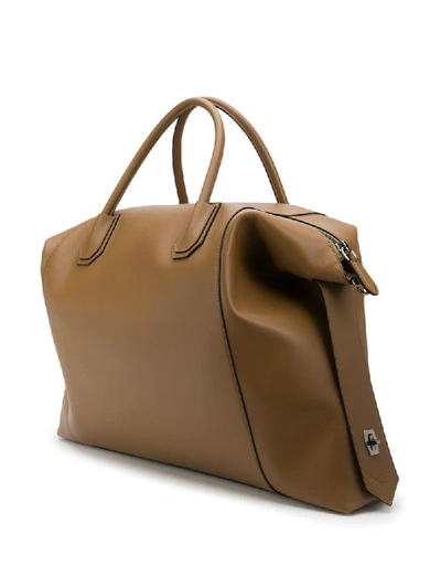 Shop Givenchy Antigona Logo Tote Bag In Brown