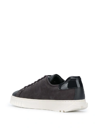 Ferragamo Men's Cube Stromboli Sand Low-top Sneakers In Grey
