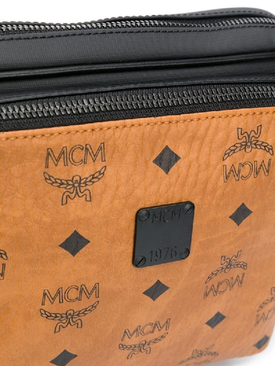 Shop Mcm Logo Print Shoulder Bag In Neutrals